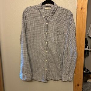 Hawker Rye Men's Blue Checkered Shirt Sz Large 100% Cotton‎